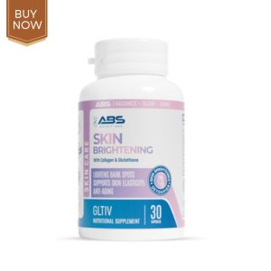 Skin Brightening tablets in an elegant bottle, highlighting natural ingredients for a radiant complexion.