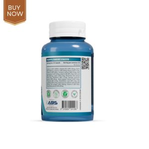 Hair Booster tablets in a stylish bottle, featuring key ingredients for enhanced hair growth and strength.